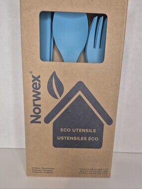 NEW - Norwex Eco Utensils - Light Blue Reusable Cutlery Set
